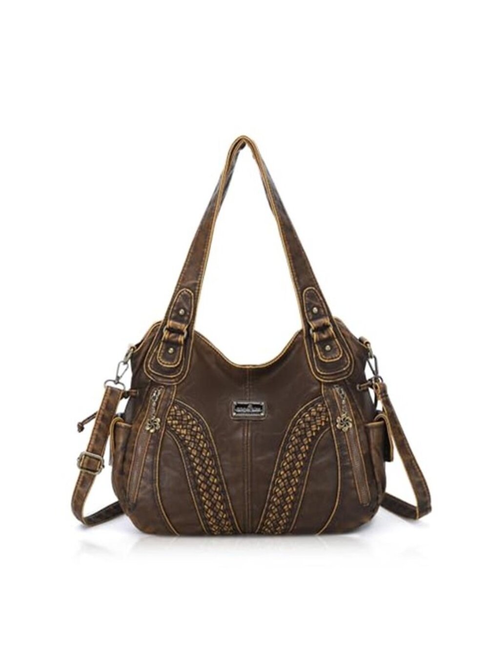 Womens PU Leather Hobo Bag Large Shoulder Tote Purse Crossbody Handbag Pockets